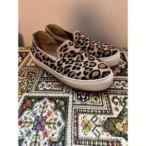 Steve Madden Mailer Knit Leopard Print Slip on Platform Sneaker Shoe Size 8